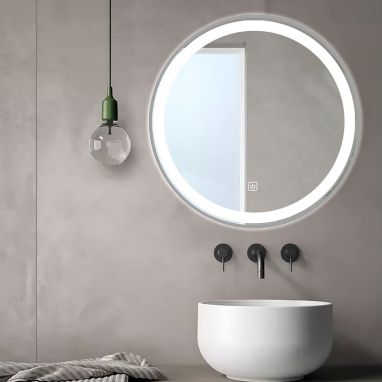 DUSEL Зеркало LED Smart DE-M2071D Silver Ø100 сенсорное включение, подогрев